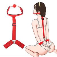 Luck7DZ Red Handcuffs Mouth Plug for Women