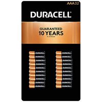 Duracell Coppertop Alkaline AAA Batteries 10 Year: 32-Pack