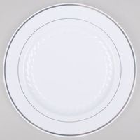 10 Inch Silver Splendor White with Silver Band Plate - 120 per case by Fineline settings