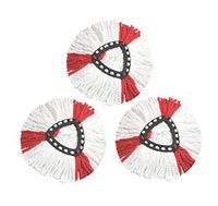 Replacement Mop Heads Refill for EasyWring and Clean Turbo Magic Mop Microfibre Triangle mop Head White and Red