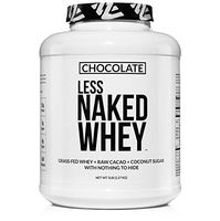 Less Naked Whey Chocolate Protein - All Natural Grass Fed Whey Protein Powder, Organic Chocolate, and Coconut Sugar 5lb Bulk, GMO Free, Soy Free, Gluten Free Aid Muscle Growth and Recovery 60 Servings