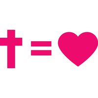 ANGDEST Christian The Cross Equals Love (Pink) (Set of 2) Premium Waterproof Vinyl Decal Stickers for Laptop Phone Accessory Helmet Car Window Bumper Mug Tuber Cup Door Wall Decoration