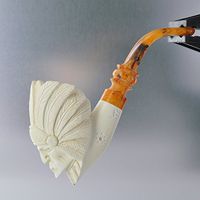 Meerschaum Native American 3/4 Bent Tobacco Pipe by Paykoc M14051