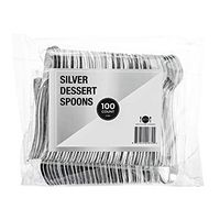 Disposable Mini Silver Cutlery - 100 Pack - Mini Spoons 3.75" - by Aya's Cutlery Kingdom
