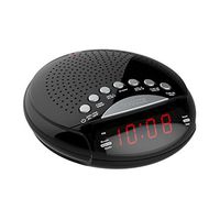 Axess CKRD3801 Dual Alarm Clock with AM/FM Digital Radio, 0.6" red LED Display, with Battery Back up (Batteries not Included)