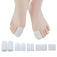 CHUANGLI Soft Gel Toe Sleeves Toe Protectors 5 Pairs Finger Cover for Corns Remover Callus Cushion Bunion Treatment Various Size
