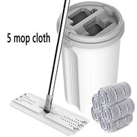 ZHENHAO Flat Squeeze Mop and Bucket with Microfiber Separate Dirty Water from Clean Water Cleaning Flat Mop Wet and Dry 360° Cleaning for Floor Cleaning,3