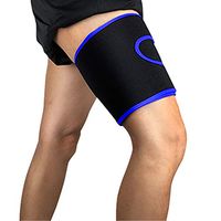 Mcolics Compression Recovery Thigh Sleeve, for Sore Hamstring, Groin, Quad Support – Upper Leg Sleeves for Men and Women Running & All Sports! (1 Sleeve) (Blue)