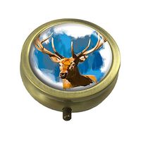Deer Custom Round Pill Box Pocket Wallet Travel Pill Vitamin Decoration Box Holder