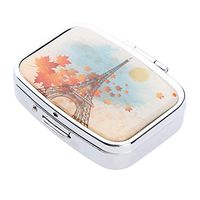 Pocket Pill Case 2 Compartments, Stainless Steel & Plastic