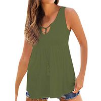 general3 Women Tank Tops Fashion Sexy Solid Bandage O Neck Corset Chest Strap Vest Top Shirt(Green,Medium)