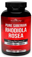 Pure Rhodiola Rosea Supplement - 500mg Siberian Rhodiola Extract 3% Rosavins and 1% Salidroside - for Thyroid Support, Stress Relief, Natural Energy, Brain Function and Focus - 90 Vegetarian Capsules