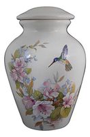 Flower with Hummingbird Urn- Cremation urn or Keepsake for Ashes - Hand Made Pottery