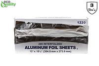 Premium Pre Cut Aluminum Foil Pop up Sheets 12 x 10-3/4 inches (600 Count) - Great for Restaurants, Lunch, Takeout, ToGo, Sandwiches, Catering, Kitchen, Grill, Stove, Baking, BBQ, Disposable (3 Box's)