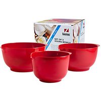 Hutzler Melamine Mixing Bowl Set: 2, 3 and 4 Liters/quarts, Red
