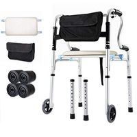 DQ-Walker Medical Walking Aids Drive Folding Light Weight with Non-Slip Mat and Comfortable Armrest Max Bearing Weight 180kg(400 Lbs)