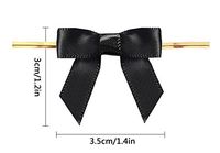 8 Color Gift Bows,Black Twist Tie Bows for Bakery Candy Lollipop Cello Bag(50 Pack)