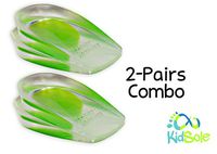 2 Pack - KidSole Shock Absorbing Lightweight Gel Heel Cups for Kid's with Sensitive Heels, Heel Spurs, Plantar Fasciitis, or Ankle Pain (Big Kids Sizes 3-6)