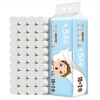 Beinil 12 Roll No Core 5 Layers Embossed Wood Pulp Toilet Paper - Food Grade Towel Tissue for Bathroom Shop Hotel Kitchen Home Use