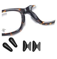 AM Landen 2.5mm Thickness 19mm Length 4 Pairs Butterfly and Tear Drop 2 Styles Black Non-Slip Eyeglass Nose Pad