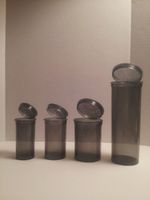 4 Pack Medical Squeezetops® Medicine Bottle Wellness Containers 13 Drams, 19 Drams, 30 Drams, 60 Drams Assortment of Colors (Pink - Transparent)