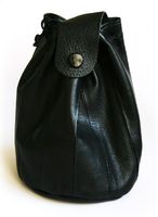 VAUEN Black Real Leather Pipe Tobacco Pouch