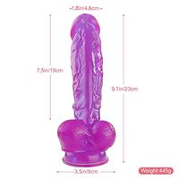 STFYY 100% High-Quality Silicone Material 9.1 Inch Rea.listic Dî`ld.ɔs' with Strong Suction Cup-Relaxation Massager Wand Toys (Purple) STFYY