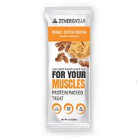 Peanut Butter Protein Zenergy Bar – Low Sugar Health Bar - Nuts Protein Nutrition Chocolate Bar – Organic Plant Based Gluten Free Breakfast Energy Snack Bar for Your Muscles (Box of 10) Vegan