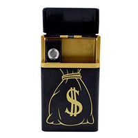 Monique Golden Purse Multifunctional Cigarette Case Cigarette Box Cigarette Holder USB Rechargeable Lighter for 8 Cigarettes