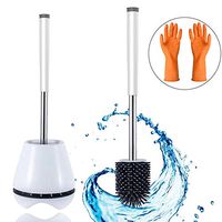 Aulandy Hygienic Toilet Brush and Holder Bathroom Toilet Bowl Brush Toilet Scrubber Upgraded Modern Design Toilet Bowl Cleaner Brush with Soft Bristle Easy to Clean