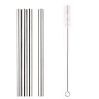 USHOT 4PC Stainless Steel Metal Straws Extra Wide 12mm Reusable Drinking Straws