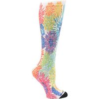 Nurse Mates EKG Heart and Holiday Compression Trouser Socks, Water Colors, One Size