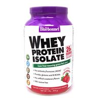 Bluebonnet Nutrition Whey Protein Isolate Powder, Whey From Grass Fed Cows, 26g of Protein, No Sugar Added, Non GMO, Gluten Free, Soy free, kosher Dairy, 2 Lbs, 28 Servings, Strawberry Flavor