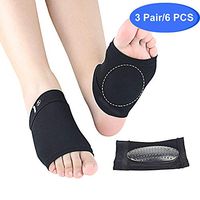 3 Pairs Compression Arch Support Sleeves Sock with Comfort Gel Pad Cushion for Women & Men, Arch Brace for Flat Feet Plantar Fasciitis Sleeves Shoe Insert Insole Helps Foot Pain Relief