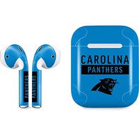 Skinit Decal Audio Skin for Apple AirPods with Lightning Charging Case - Officially Licensed NFL Carolina Panthers Blue Performance Series Design