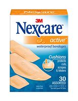 Nexcare Active Extra Cushion Bandages, Dirtproof, Assorted Sizes, 30 Count Packages (Pack of 4)