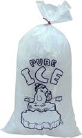 8 lb. Plastic Ice Bags & Ties -"Pure ICE" Polar Bear