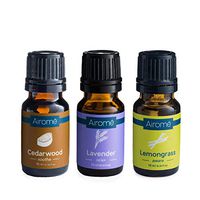 Airomé Rest & Relax Gift Set, Set of Three 10 ml Therapeutic Grade Essential Oils | Lavender, Cedarwood, Lemongrass