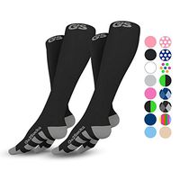 Go2Socks Compression Socks for Men Women Nurses Runners 20-30 mmHg Medical Stocking Athletic(2p Black, xl)