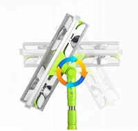GAOJIAN Household Cleaning Glass Mop Telescopic Bar Double-Sided Glass Brush Wash Windows Clean Water Scraping Tools
