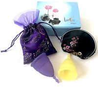 Luna Menstrual Cup Set of 2-1 Large 1 Small Period Cup High Quality, Comfortable & Best Alternative for Collecting Menstruation Flow with Storage Bags (S&L Cups)