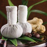 Lamoone Premium Thai Herbal Massage Ball, Aroma Compress Ball 100% Natural herb for Spa and Athletes 150gram (5.29oz) Each, (Pack of 2)