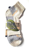 EcoSox Diabetic Bamboo Viscose - Medium Weight Quarter Hiking Sock - [ Quanity Options ] (Tan/Grey (One Pair), Large 10-13)