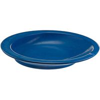 Sammons Preston Round Scoop Dish, Blue, Polyester Dish with Non-Skid Base has 9" Diameter & Center Depth of 1.5", Grooved Lip Orients The Visually Impaired & Acts as Utensil Rest, Adaptive Eating Aid
