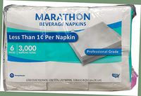 Marathon Beverage Napkins, 3000 Count