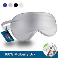 Natural Silk Sleep Mask, Super-Smooth & Soft Eye Mask with Adjustable Strap, Blindfold, Perfect Blocks Light, Pressure Free for A Full Night's Sleep (Grey)