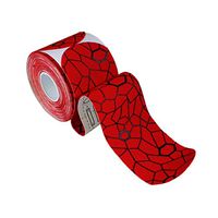 TheraBand Kinesiology Tape, Waterproof Physio Tape for Pain Relief, Muscle & Joint Support, Standard Roll with XactStretch Application Indicators, 2" X 10" Strips, 20 Precut Strips, Hot Red/Black