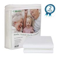 Ollieroo Pack of 2 Waterproof Mattress Pad Protector Reusable Incontinence Bed Pads Underpads Ultra Soft 34×52 inch Adults Toddlers Pets