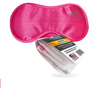 Satin Sleeping Eye Mask - Travel Sleep Mask wtih Set of Memory Foam Earplugs - Natural Rest Aid (Large/XLarge - 1 Pack, Pink)