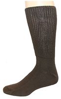 Foot Galaxy Diabetic Socks, Men 9-11, Brown, 3 Pair